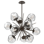 Luna Starburst Chandelier - Flat Bronze / Clear Geo