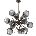 Luna Starburst Chandelier - Flat Bronze / Smoke Geo