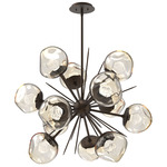 Luna Starburst Chandelier - Flat Bronze / Amber Zircon