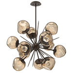 Luna Starburst Chandelier - Flat Bronze / Bronze Zircon