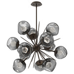 Luna Starburst Chandelier - Flat Bronze / Smoke Zircon