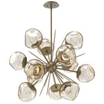 Luna Starburst Chandelier - Gilded Brass / Amber Floret