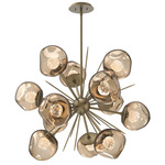 Luna Starburst Chandelier - Gilded Brass / Bronze Floret