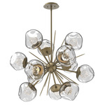 Luna Starburst Chandelier - Gilded Brass / Clear Floret