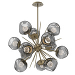 Luna Starburst Chandelier - Gilded Brass / Smoke Floret