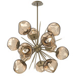 Luna Starburst Chandelier - Gilded Brass / Bronze Geo