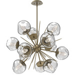 Luna Starburst Chandelier - Gilded Brass / Clear Geo