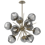 Luna Starburst Chandelier - Gilded Brass / Smoke Geo