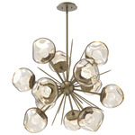 Luna Starburst Chandelier - Gilded Brass / Amber Zircon