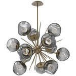 Luna Starburst Chandelier - Gilded Brass / Smoke Zircon