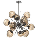 Luna Starburst Chandelier - Graphite / Bronze Floret