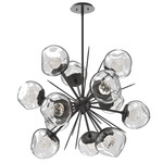 Luna Starburst Chandelier - Graphite / Clear Floret