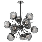 Luna Starburst Chandelier - Graphite / Smoke Floret