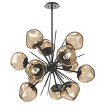 Luna Starburst Chandelier - Graphite / Bronze Geo