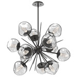 Luna Starburst Chandelier - Graphite / Clear Geo