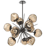 Luna Starburst Chandelier - Graphite / Bronze Zircon