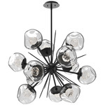 Luna Starburst Chandelier - Matte Black / Clear Floret