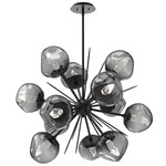 Luna Starburst Chandelier - Matte Black / Smoke Geo