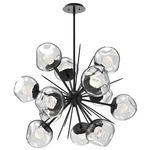 Luna Starburst Chandelier - Matte Black / Clear Zircon