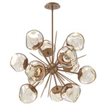 Luna Starburst Chandelier - Novel Brass / Amber Floret