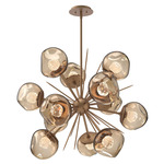 Luna Starburst Chandelier - Novel Brass / Bronze Floret