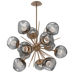 Luna Starburst Chandelier - Novel Brass / Smoke Floret