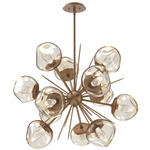 Luna Starburst Chandelier - Novel Brass / Amber Geo