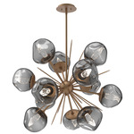 Luna Starburst Chandelier - Novel Brass / Smoke Geo