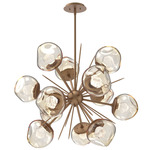 Luna Starburst Chandelier - Novel Brass / Amber Zircon