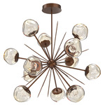 Luna Starburst Chandelier - Burnished Bronze / Amber Floret