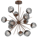 Luna Starburst Chandelier - Burnished Bronze / Smoke Floret