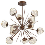 Luna Starburst Chandelier - Burnished Bronze / Amber Geo