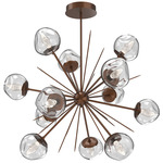 Luna Starburst Chandelier - Burnished Bronze / Clear Geo