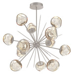 Luna Starburst Chandelier - Beige Silver / Amber Floret