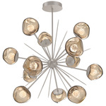 Luna Starburst Chandelier - Beige Silver / Bronze Floret