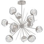 Luna Starburst Chandelier - Beige Silver / Clear Floret