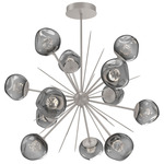 Luna Starburst Chandelier - Beige Silver / Smoke Floret