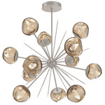 Luna Starburst Chandelier - Beige Silver / Bronze Geo