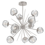 Luna Starburst Chandelier - Beige Silver / Clear Geo