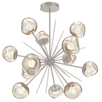 Luna Starburst Chandelier - Beige Silver / Amber Zircon