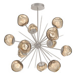 Luna Starburst Chandelier - Beige Silver / Bronze Zircon