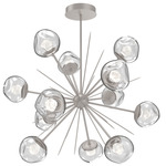 Luna Starburst Chandelier - Beige Silver / Clear Zircon