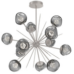 Luna Starburst Chandelier - Beige Silver / Smoke Zircon