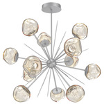 Luna Starburst Chandelier - Classic Silver / Amber Floret