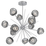 Luna Starburst Chandelier - Classic Silver / Smoke Floret