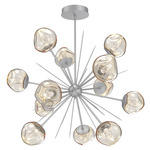 Luna Starburst Chandelier - Classic Silver / Amber Geo