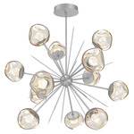 Luna Starburst Chandelier - Classic Silver / Amber Zircon