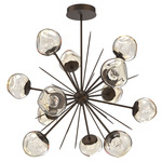 Luna Starburst Chandelier - Flat Bronze / Amber Floret