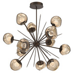 Luna Starburst Chandelier - Flat Bronze / Bronze Floret