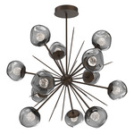 Luna Starburst Chandelier - Flat Bronze / Smoke Floret